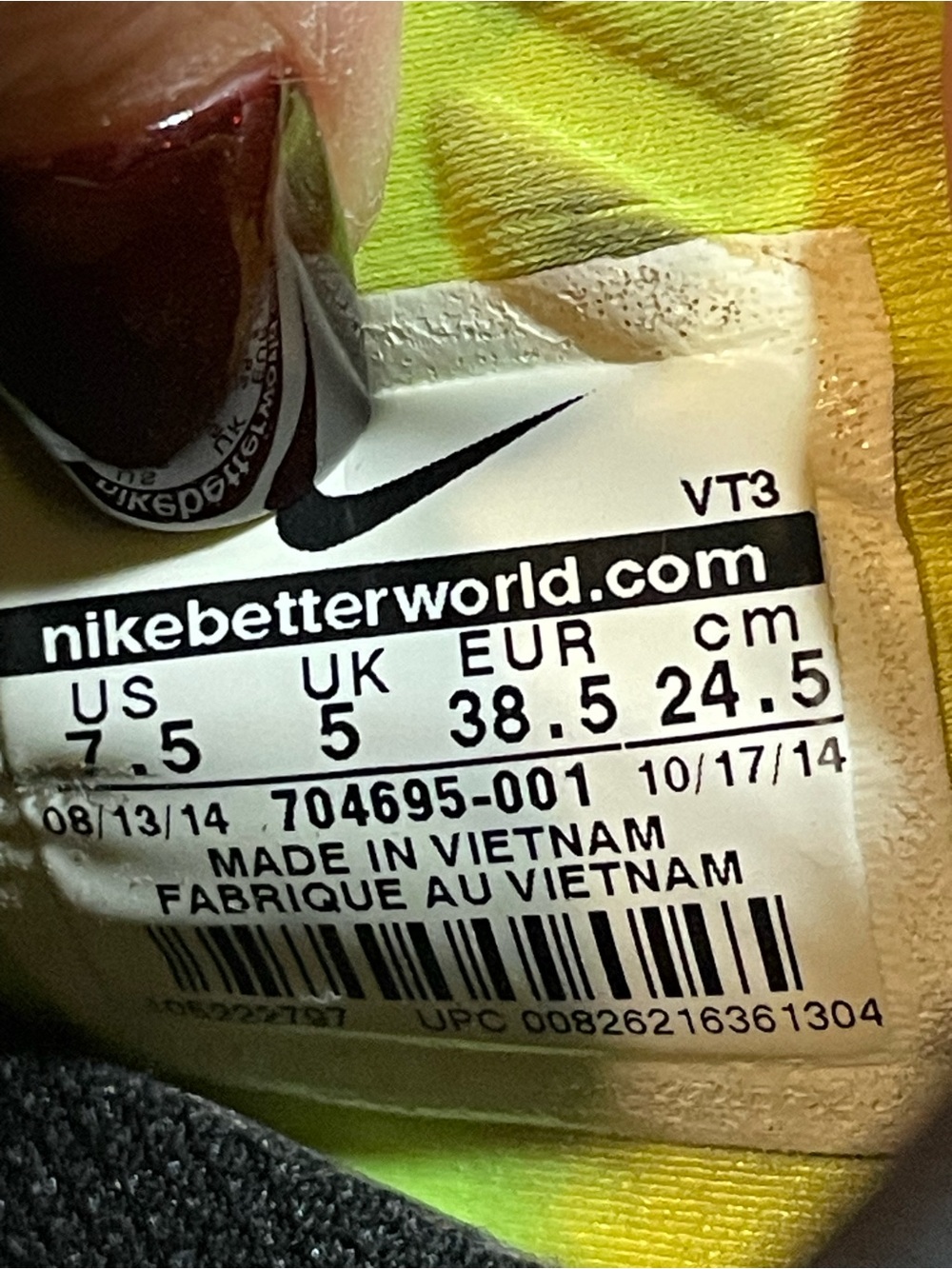 Nike Free TR Fit 5 Womens 7.5 Black & White Geometric Training Shoes Lime Accent - Picture 9 of 9